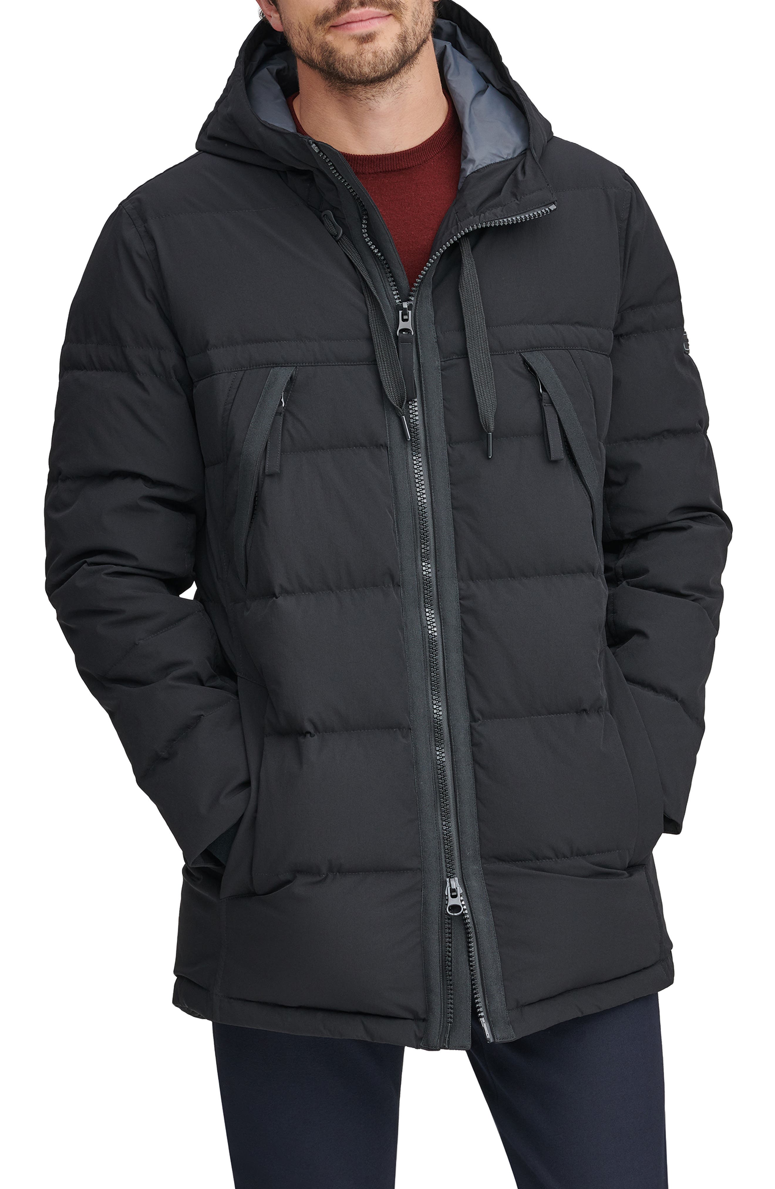 REYO Mens Coats Winter Hooded Sweatshirt Long Sleeve Hoodie Stitching Zipper Coat Jacket Outwear Sport Tops 